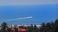 The view of the blue ocean and the green nature of Cox's Bazar